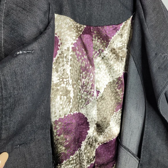 Christopher & Banks Denim Jacket lined with pleated back 3 quarter sleeves XL - Picture 10 of 12